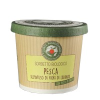 Sorbetto pesca-fiori di lavanda